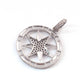 1 PC Antique Finish Pave Diamond Designer Round With Star Bakelite Pendant -925 Sterling Silver - Diamond Pendant 34mmx29mm PD1726 - Tucson Beads
