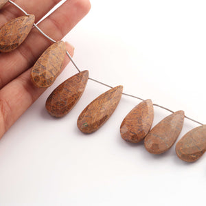 1  Strand Picture Jasper Faceted Briolettes - Pear Shape Briolettes -20mmx9mm-36mmx13mm - 9 Inches BR1004 - Tucson Beads