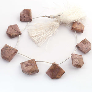 1 Strand Pink Jasper Faceted Rondelles - Fancy Shape Rondelles -22mmx20mm- 26mmx22mm - 9 Inches BR02084 - Tucson Beads