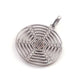 1 Pc Pave Diamond Round Designer Pendant -925 Sterling Silver -Necklace Pendant 40mmx36mm PD1432 - Tucson Beads