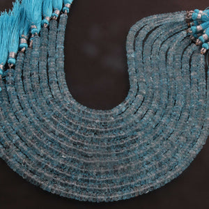 1 Strand Natural Blue Topaz Faceted Heishi Tyre Shape Gemstone Beads,  Blue Topaz Tyre Wheel Rondelles Beads-6mm-7mm - 8.5 Inches BR03240 - Tucson Beads