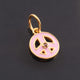 1 Pc Pave Diamond Enamel Peace Shape Pendant, Yellow Gold Vermeil, 15mmx13mm Bakelite Pendant in 10 Colors, You Choose PDC00165 - Tucson Beads