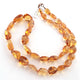 AAA Quality Citrine Tumble Shape Smooth Beads Necklace - Necklace With Lobster Lock  -Single Wrap Necklace - Gemstone Necklace - 12mmx9mm - 21mmx14mm - 22 Inches-BR03231 - Tucson Beads