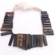 1 Strand Black Agate Faceted Rectangle Bar Shape Beads Briolettes - 10mmx7mm-41mmx7mm 8  Inches BR339 - Tucson Beads