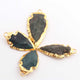 4 Pcs  Green Jasper Arrowhead  24k Gold  Plated  Pendant -  Electroplated With Gold Edge 1-2.5 Inches - AR015 - Tucson Beads