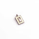 1 Pc Rose Cut Diamond Multi Color Bakelite Rectangle Shape 925 Sterling Silver, Rose & Yellow Gold Vermeil Pendant - Enamel Charm Pendant 11mmx7mm PDC00472 - Tucson Beads