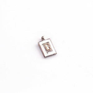 1 Pc Rose Cut Diamond Multi Color Bakelite Rectangle Shape 925 Sterling Silver, Rose & Yellow Gold Vermeil Pendant - Enamel Charm Pendant 11mmx7mm  PDC00472 - Tucson Beads