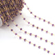 5 Feet Amethyst 3mm 24k Gold Plated Rosary Beaded Chain- Amethyst Beaded Chain- BD021 - Tucson Beads