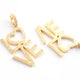 1 PC Pave Diamond " Love " Charm 925 Sterling Silver & Yellow Gold Pendant 27mmx17mm PD1917 - Tucson Beads