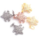 1 Pc Pave Diamond Fleur-de-lis Pendant, 925 Streling Silver, Yellow & Rose Gold Vermeil , Pave Diamond Jewelry 15mmx13mm PDC00354 - Tucson Beads