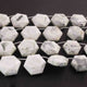 1 Long Strand White Howlite Faceted Hexagon Shape Briolettes  - Faceted Briolettes 12mm-18mm- -9 Inches  BR01605 - Tucson Beads