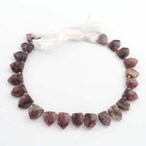 1 Strand Rhodonite Faceted Briolettes -Pentagon Shape Briolettes 12mmx9mm-15mmx9mm 9.5 Inches BR1173 - Tucson Beads