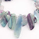 1 Strand  Multi Flourite Smooth Fancy Briolettes- Fancy Beads 23mmx12mm-41mmx13mm 9 Inches BR01459 - Tucson Beads