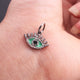 1 Pc Pave Diamond Multi Color Bakelite Evil Eye Charm 925 Sterling Silver Pendant - 15mmx11mm PDC00203 - Tucson Beads