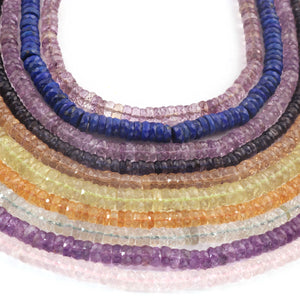 1 Strand Multi Stone Heishi Faceted Briolettes - Wheel Shape Briolettes 4mm -7mm, 13 Inches You Choose BR03205 - Tucson Beads