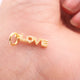 1 Pc Beautiful Pave Diamond Pendant, Love Letter Pendant, Small Love Charm, 925 Sterling Yellow Gold , 21mmx4mm, PDC00052 - Tucson Beads