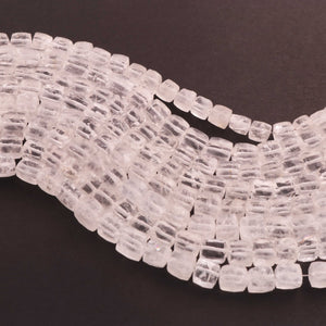 1  Strand Crystal Quartz Faceted Square  Briolettes - Box Shape  Briolettes  5mm-7mm-8 Inches BR01558 - Tucson Beads