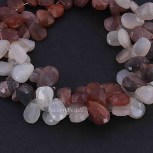 1 Strand Multi Moonstone Faceted Briolettes -Tear Shape  Briolettes - 9mmx6mm-12mmx8mm 8 Inches BR3709 - Tucson Beads
