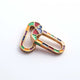 1 Pc Multi Color Designer Enamel Carabiner - 925 Sterling Vermeil - Enamel Lock 26mmx11mm CB068 - Tucson Beads