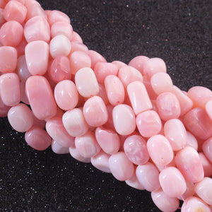 1 Strand Pink  Opal Smooth Tumble Shape Beads,  Plain Nuggets Gemstone Beads 10mmx10mm-17mmx10mm 13 Inches BR02834 - Tucson Beads