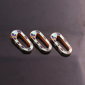1 Pc Multi Color Designer Enamel Brass Carabiner -Enamel Lock 26mmx11mm CB090 - Tucson Beads