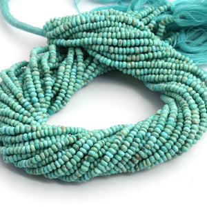 1 Long Strand AAA Quality Natural Arizona Turquoise Faceted Rondelle - Arizona Turquoise Rondelle Beads 3mm 13 Inches BR1665 - Tucson Beads