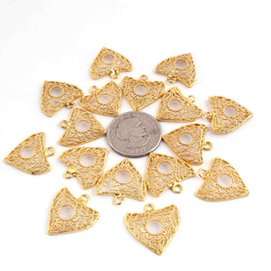 10 Pcs Beautiful Gold Fancy Charm Pendant- 24k Matte Gold Plated Pendant - 24mmx22mm GPC1389 - Tucson Beads