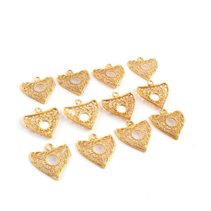 10 Pcs Beautiful Gold Fancy Charm Pendant- 24k Matte Gold Plated Pendant - 24mmx22mm GPC1389 - Tucson Beads