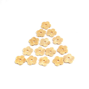 10 Pcs Beautiful Gold Flower Charms Round Shape - 24k Matte Gold Plated Charms -8mm GPC1396 - Tucson Beads