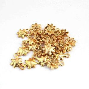 10 Pcs Beautiful Gold Flower Charm Pendant- 24k Matte Gold Plated Pendant - 18mmx12mm GPC1390 - Tucson Beads