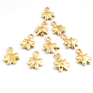 10 Pcs Beautiful Gold Flower Charm Pendant- 24k Matte Gold Plated Pendant - 18mmx12mm GPC1390 - Tucson Beads