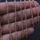 1 Feet Pink Amethyst  Beads Rosary Style Beaded Chain - Pink Amethyst Beads Wire Wrapped 925 Sterling Vermeil - 3mm-4mm SRC078 - Tucson Beads