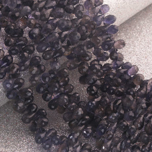 1 Strand Naturale Iolite Tear Drop Shape faceted beads,  Natural Iolite Faceted beads,  Gemstone Beads ,  6mm-7mm 8 inch BR02884 - Tucson Beads