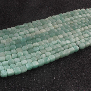 1 Strand Amezonite Faceted Cube Box Shape Beads -3D Cube Gemstone Beads, Fine Quality  Amezonite Briolettes 5mm-6mm -8 Inches BR02881 - Tucson Beads