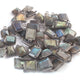 5 Pcs Labradorite Faceted Assorted Shape Oxidized Sterling Silver Single Bail Pendant - Gemstone Bezel Pendant 12mmx9mm-17mmx10mm SS205 - Tucson Beads
