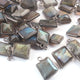 5 Pcs Labradorite Faceted Assorted Shape Oxidized Sterling Silver Single Bail Pendant - Gemstone Bezel Pendant 12mmx9mm-17mmx10mm SS205 - Tucson Beads