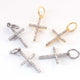 1 Pc Pave Diamond Cross Charm 925 Sterling Silver / Vermeil Pendant - Diamond Cross Pendant 20mmx10mm PDC406 - Tucson Beads