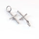 1 Pc Pave Diamond Cross Charm 925 Sterling Silver / Vermeil Pendant - Diamond Cross Pendant 20mmx10mm PDC406 - Tucson Beads