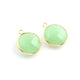 10 Pcs 925 Sterling Vermeil Green Chalcedony Faceted Round Single Bail Pendant - SS002 - Tucson Beads