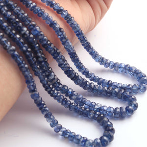 1  Long Strand kyanite Faceted Rondelles -Round  Shape  Rondelles 3mm-6mm-16 Inches BR02530 - Tucson Beads
