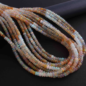 1 Full Strand Natural Ethiopian Welo Opal Smooth Rondelles Beads -Opal Rondelle -3mm-5mm -17 Inch BR01193 - Tucson Beads