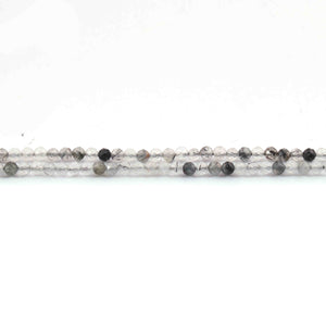 5 Strands Black Rutile Gemstone Balls Semiprecious beads-3mm-13 Inches Long- Faceted Gemstone Jewelry RB0279 - Tucson Beads