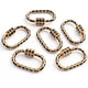 1 Pc Black Color Designer Enamel Brass Carabiner- Bakelite Lock 30mmx19mm  CB075 - Tucson Beads