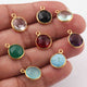5  Pcs Birth Stone Faceted 925 Sterling Vermeil Round Shape Pendant , Birthstone Colors Add- On Charm As Pendant 14mmx11mm  SS0008 - Tucson Beads