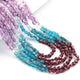 5 Strand AAA Quality Multi Colour Faceted Coin beads Ready To Wear Necklace - Coin Beads 4mm- 17 Inch BRU203 - Tucson Beads