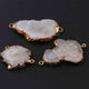 3 Pcs White Druzzy 24k Gold Plated Connector- Electroplated Gold Druzy -52mmx27mm-32mmx26mm DRZ048 - Tucson Beads