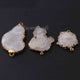 3 Pcs White Druzzy 24k Gold Plated Connector- Electroplated Gold Druzy -52mmx27mm-32mmx26mm DRZ048 - Tucson Beads
