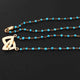 Turquoise Chain Necklace - Faceted Sparkly 24K Gold Plated Necklace ,Tiny Beaded 3mm, Necklace - 36"Long GPC1431 - Tucson Beads