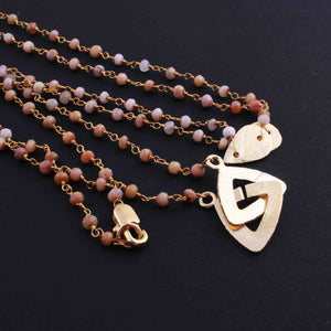 Pink Opal Chain Necklace - Faceted Sparkly 24K Gold Plated Necklace ,Tiny Beaded 3mm, Necklace -54"Long GPC1401 - Tucson Beads