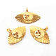 5 Pcs Designer 24k Gold Plated Evil Eye Charm ,Copper Design Pendant ,Jewelry Making 25mmx17mm GPC986 - Tucson Beads